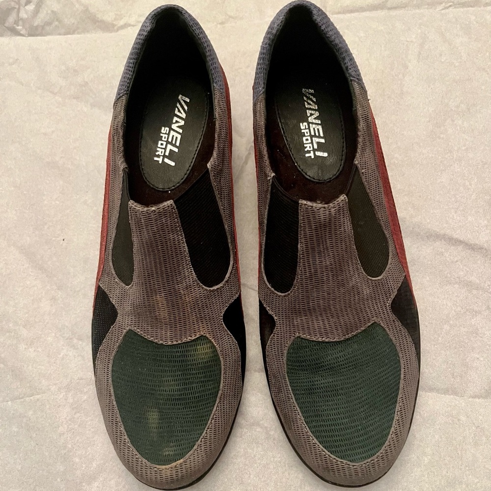 Vaneli Sport Shoes, grey/black/green/red, size 6.5
